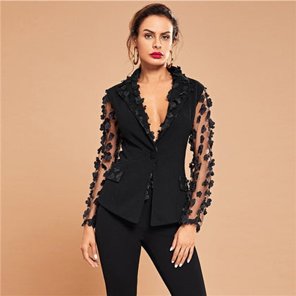 Single Button Trim Blazer