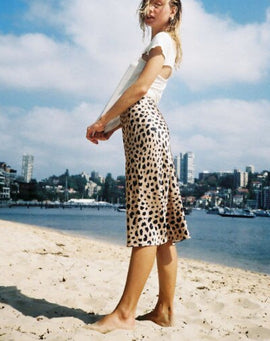 Long High Leopard Skirt