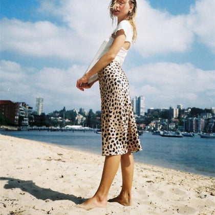 Long High Leopard Skirt